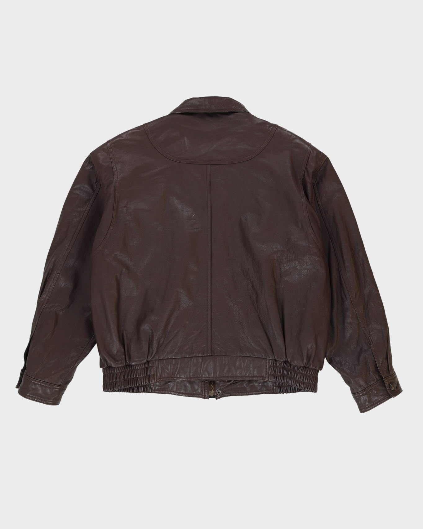 Vintage 80s Esquire Burgundy Bomber Leather Jacket - XL