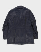 Vintage 70s Woodward's Blue Fleece Lined Leather Jacket - M
