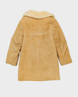 Vintage 1980s Beige Sheepskin Fur-Lined Jacket - XXS