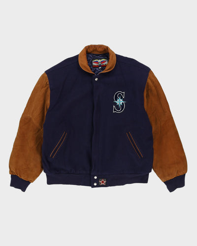 00s MLB Seattle Mariners Blue Varsity Jacket - L