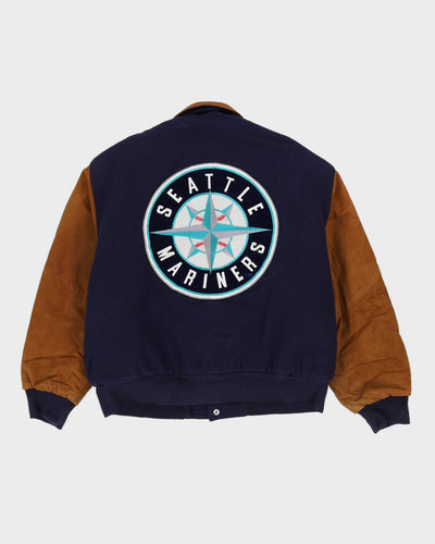 00s MLB Seattle Mariners Blue Varsity Jacket - L