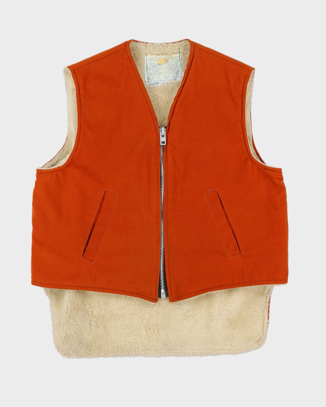 Orange Fleece Lined Gilet - M / L