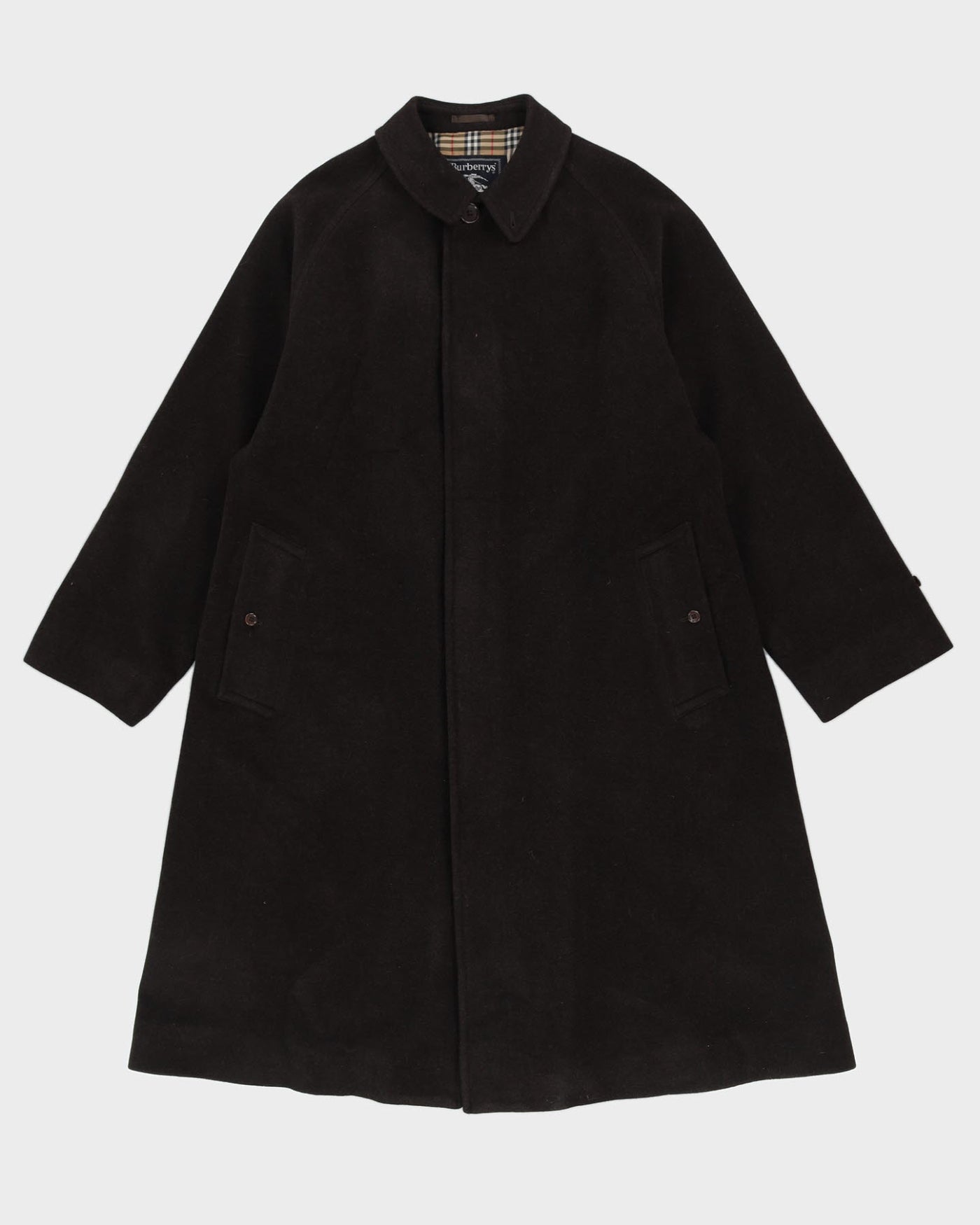 Burberrys' Brown Wool Overcoat - XL