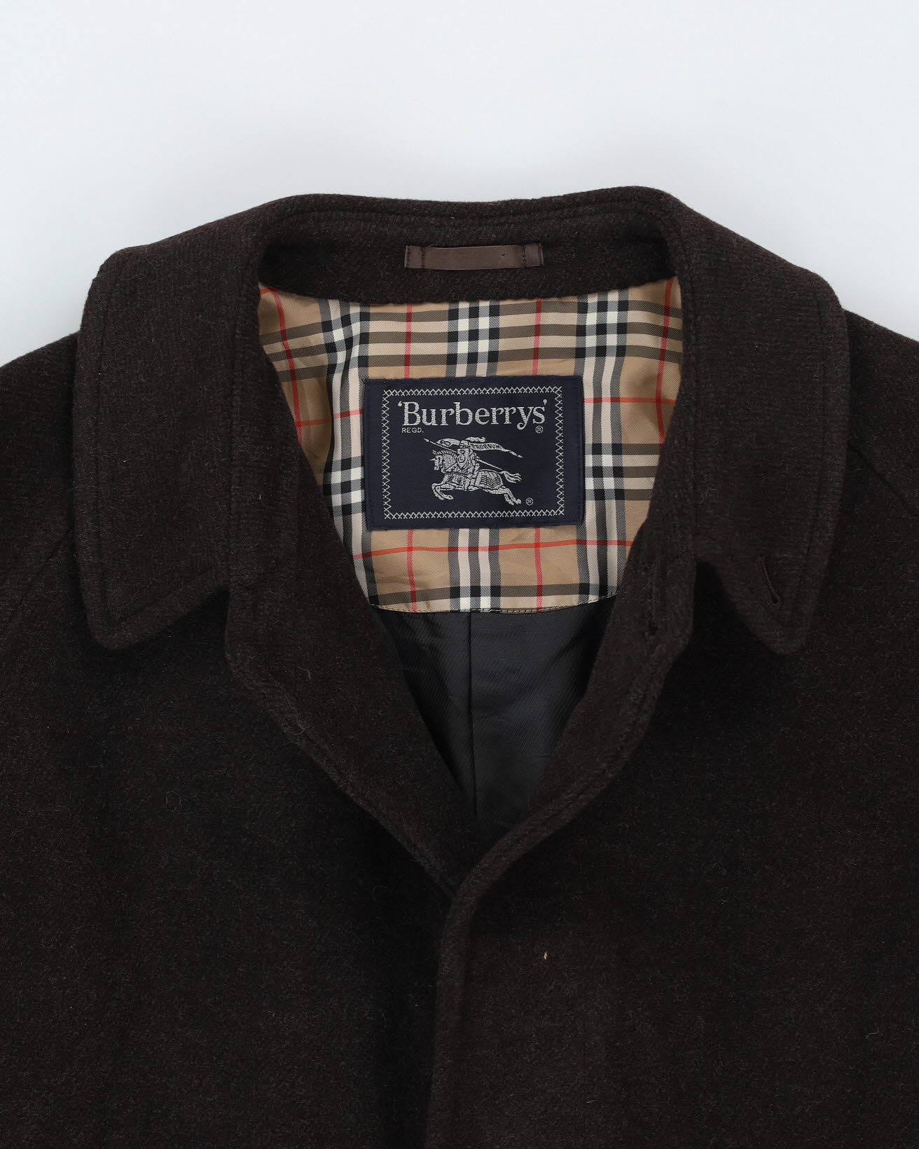 Burberrys' Brown Wool Overcoat - XL
