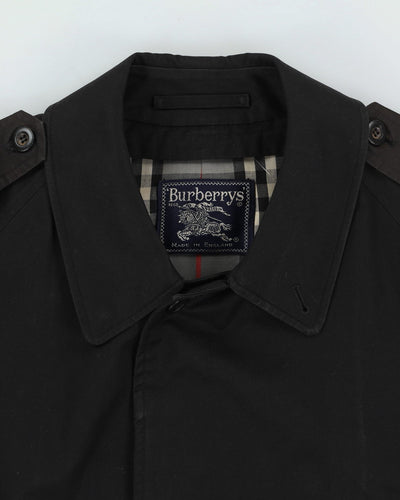 Burberrys' Black Rain Mac - L / XL