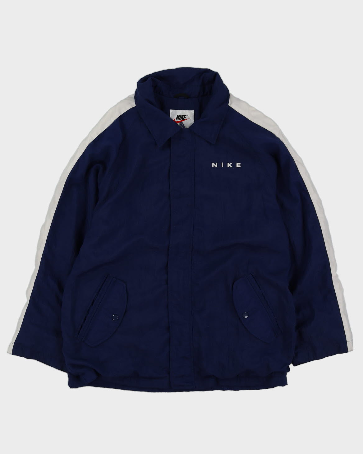 Vintage 90s Nike Blue Jacket With Embroidery On The Back - L