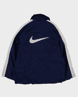 Vintage 90s Nike Blue Jacket With Embroidery On The Back - L