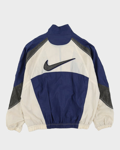 Vintage 90s Nike Blue Track Jacket With Embroidery On The Back - XL