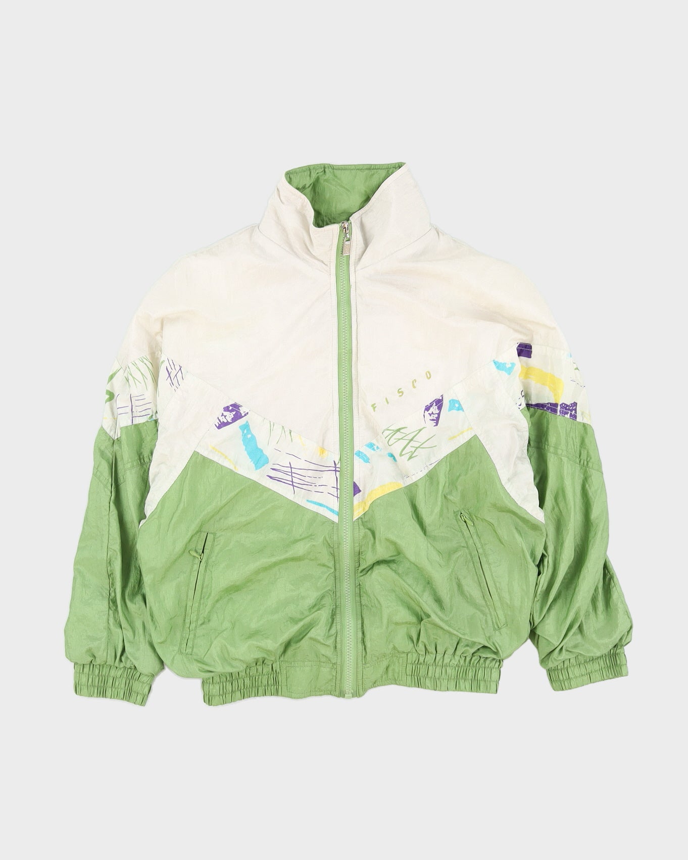 Vintage 90s Fisco Italian Sportswear Green Track Jacket - M