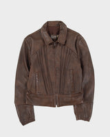 Vintage 70s Symax Brown Leather Jacket - S