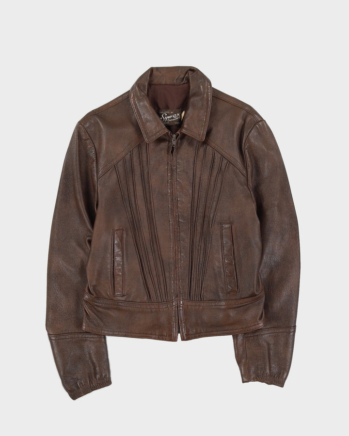 Vintage 70s Symax Brown Leather Jacket - S