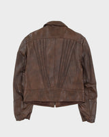 Vintage 70s Symax Brown Leather Jacket - S