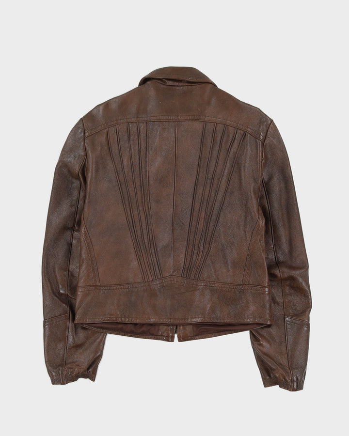 Vintage 70s Symax Brown Leather Jacket - S