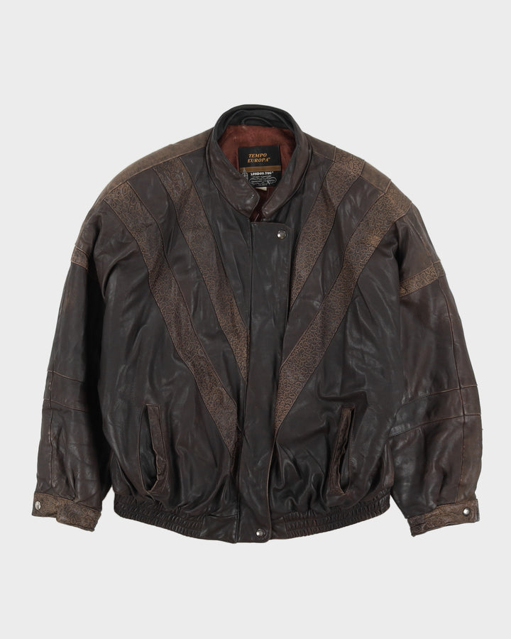 Vintage 90s Tempo Europa By London Fog Brown Leather Jacket - L