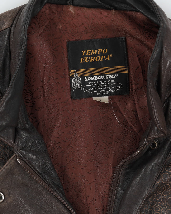 Vintage 90s Tempo Europa By London Fog Brown Leather Jacket - L