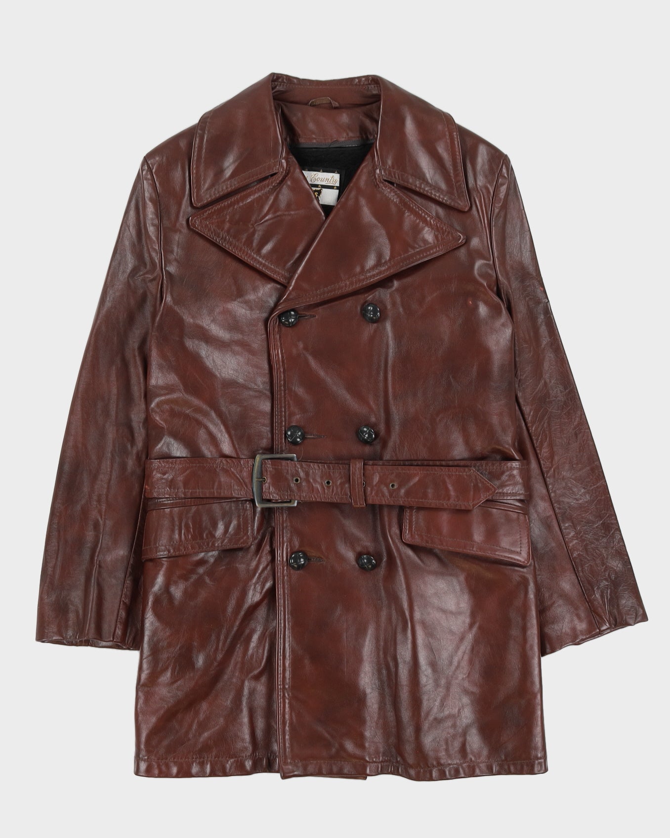 Vintage 90s Cross Country Togs Burgundy Leather Jacket - S