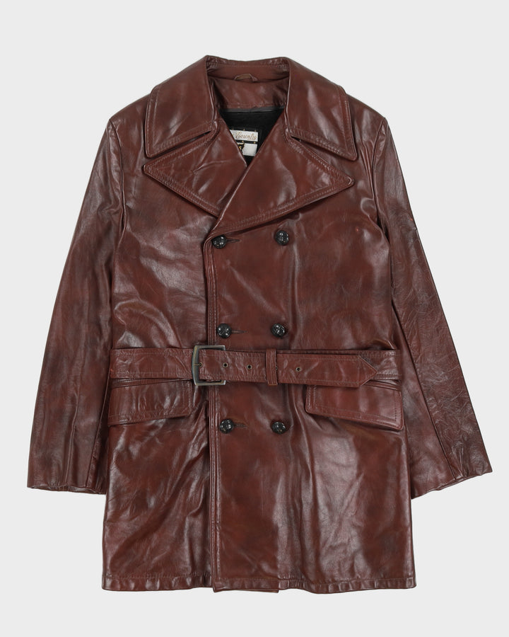 Vintage 90s Cross Country Togs Burgundy Leather Jacket - S