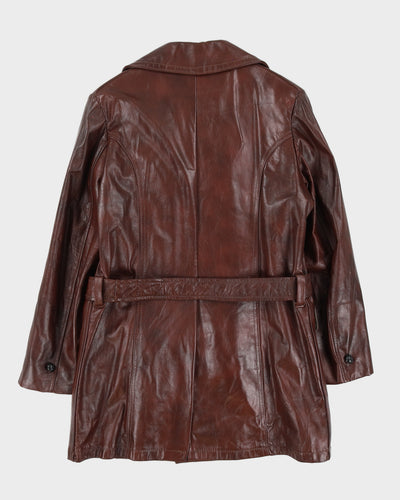 Vintage 90s Cross Country Togs Burgundy Leather Jacket - S