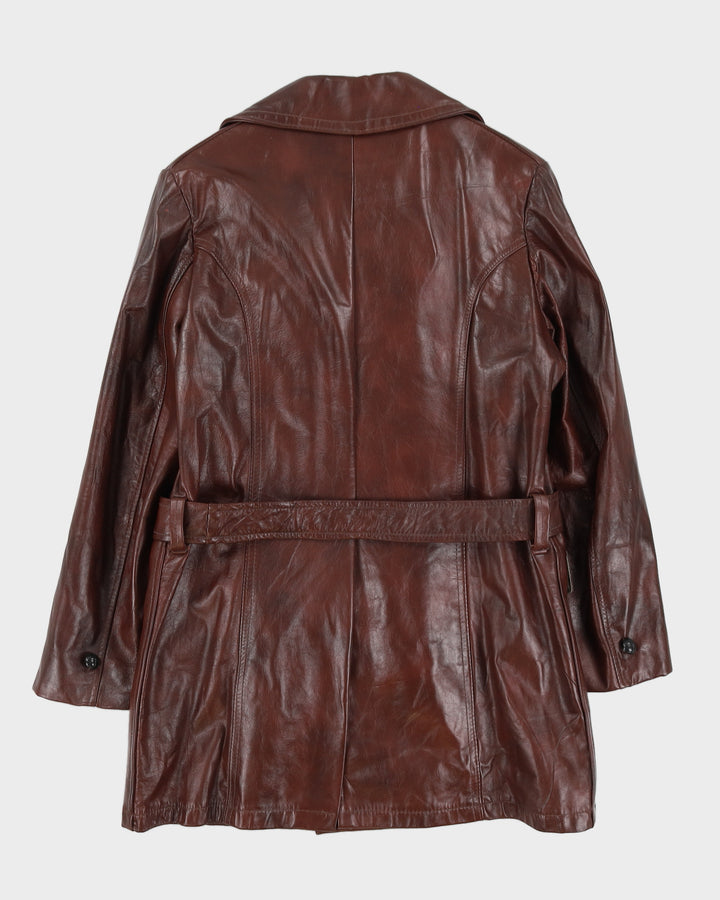 Vintage 90s Cross Country Togs Burgundy Leather Jacket - S