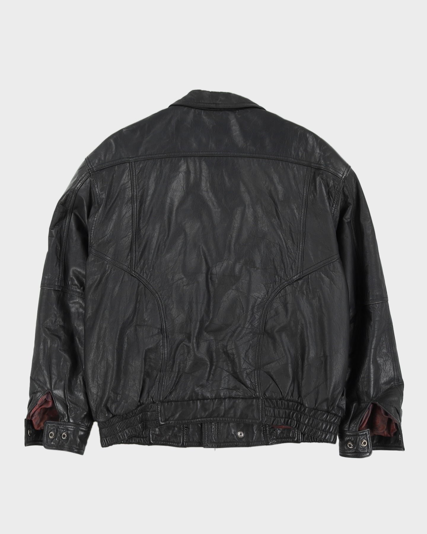 Vintage 90s Tip Top Club International Black Leather Jacket - L