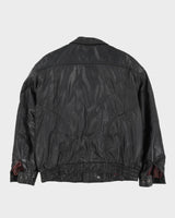 Vintage 90s Tip Top Club International Black Leather Jacket - L