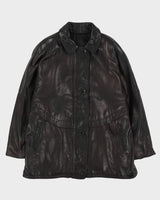 00s Antels By Cadisso Black Leather Coat - XXL