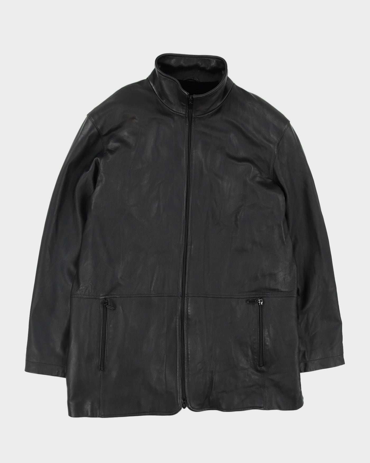 Danier Black Leather Fleece Lined Jacket - L