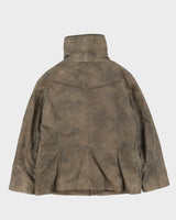 Danier Grey Leather Jacket - L