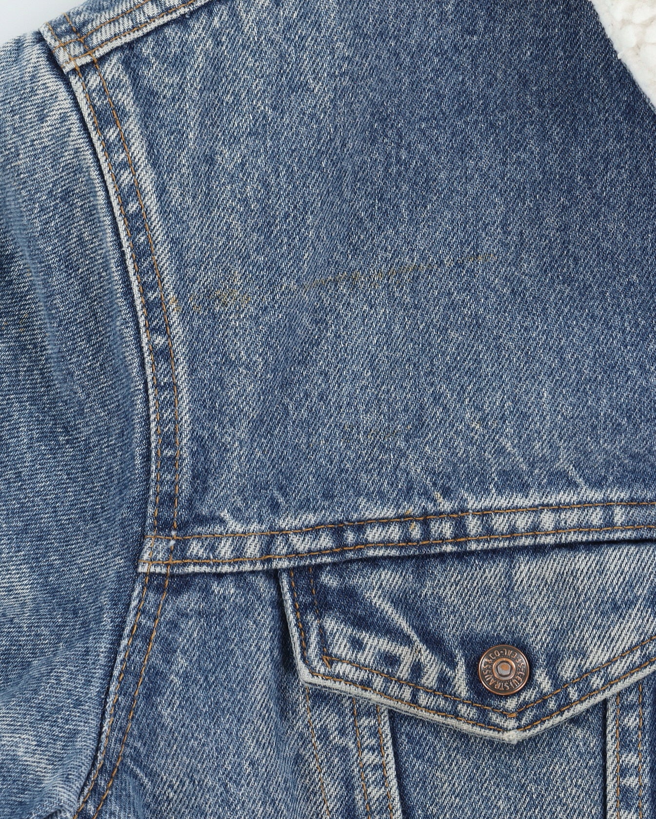 Vintage 80s Levi's Fleece Lined Blue Denim Jacket - L