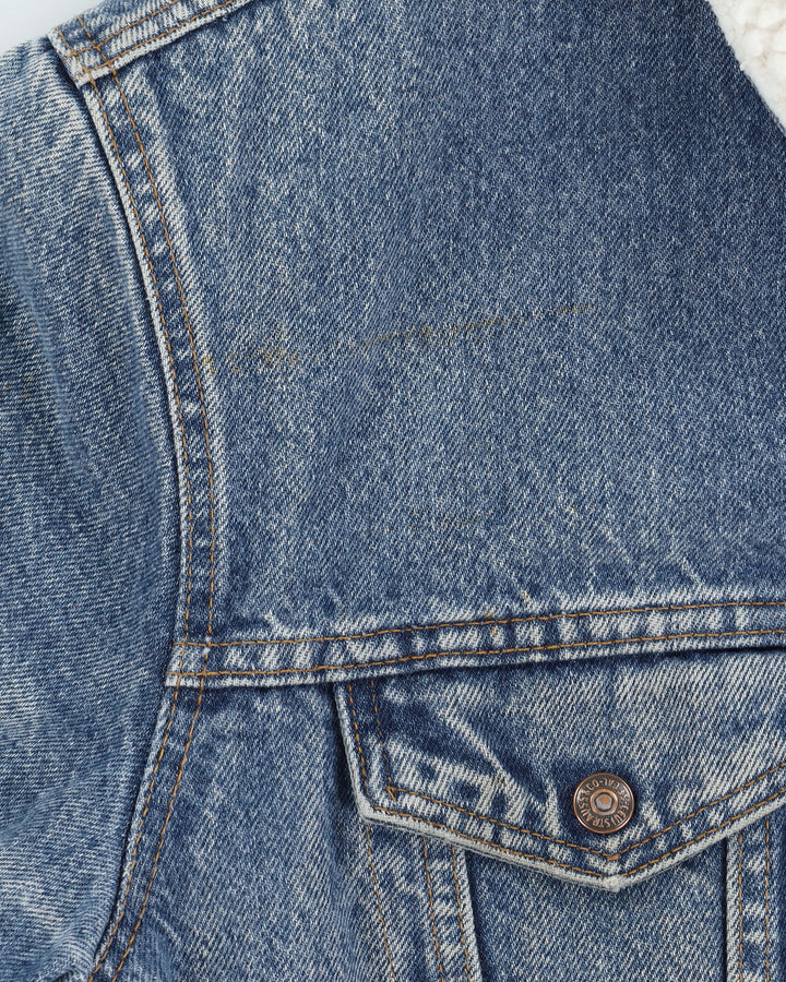 Vintage 80s Levi's Fleece Lined Blue Denim Jacket - L