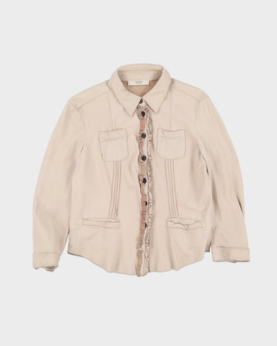 Prada Beige Leather Shirt Jacket - S