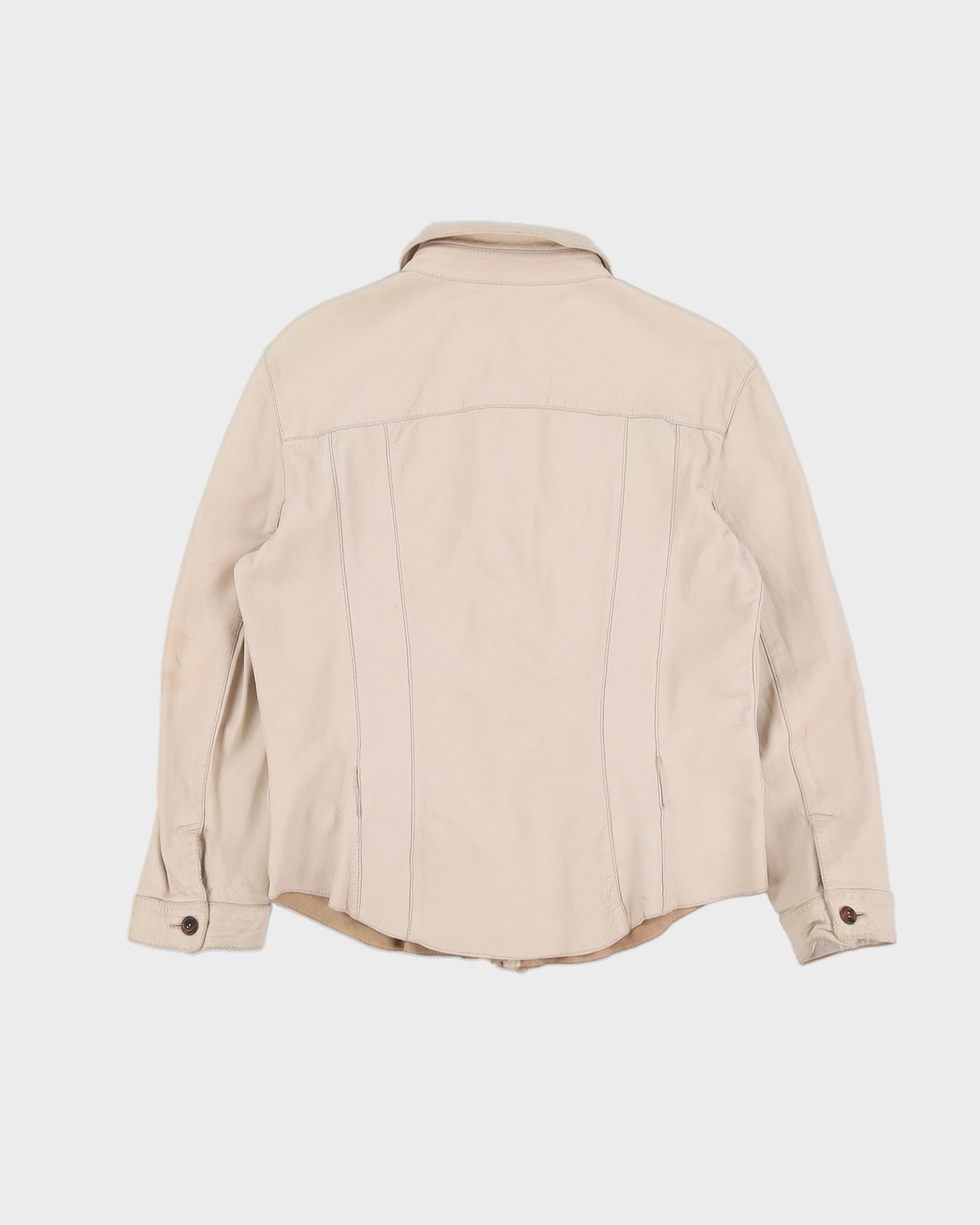 Prada Beige Leather Shirt Jacket - S