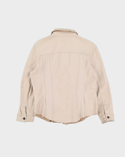 Prada Beige Leather Shirt Jacket - S
