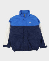 Vintage 90s Nike Blue Jacket With Embroidery On The Back - M