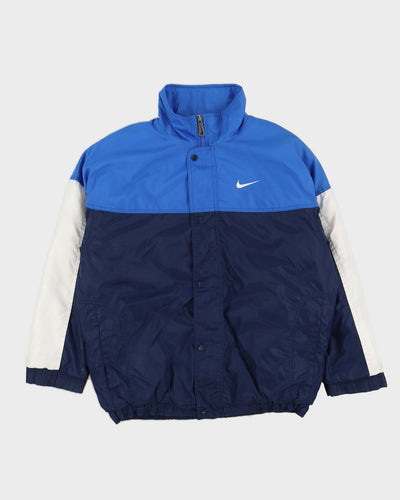 Vintage 90s Nike Blue Jacket With Embroidery On The Back - M