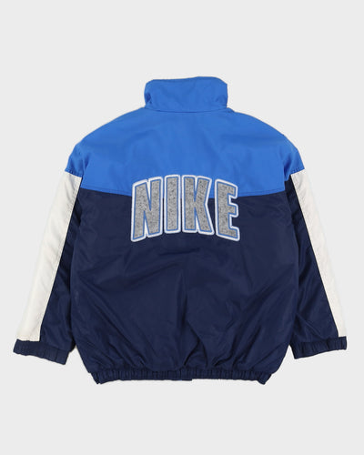 Vintage 90s Nike Blue Jacket With Embroidery On The Back - M