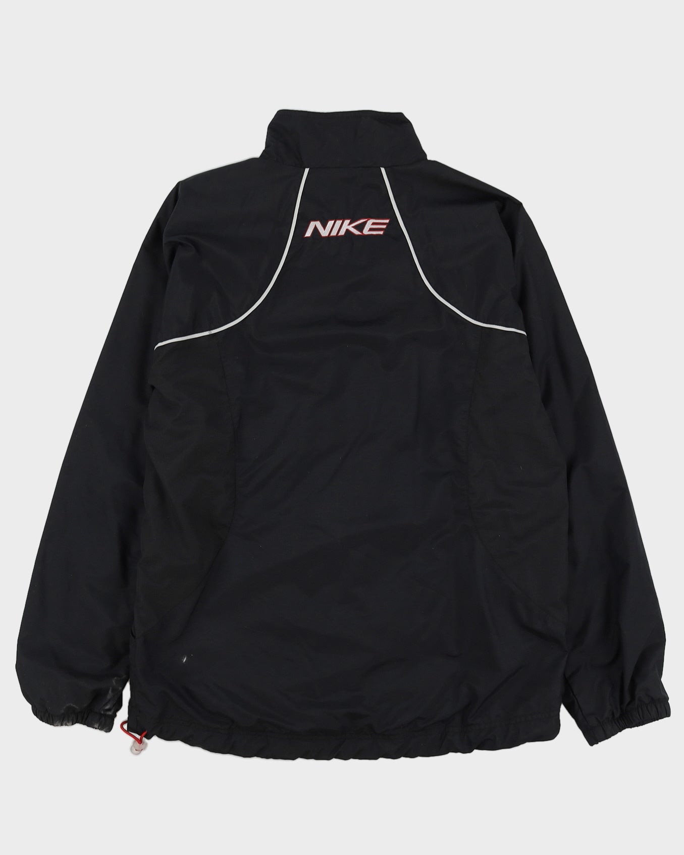 00s Y2K Nike Black Track Jacket With Embroidery On The Back - S