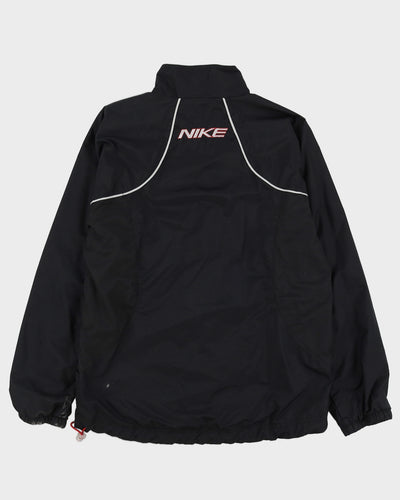 00s Y2K Nike Black Track Jacket With Embroidery On The Back - S
