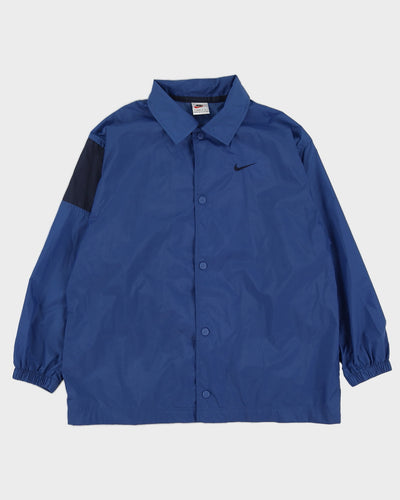 Vintage 90s Nike Blue Track Jacket With Logo On The Back - M