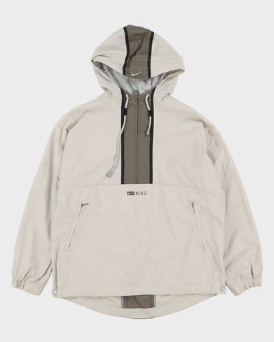 Vintage 90s Nike Cream Quarter Zip Embroidered Jacket - M