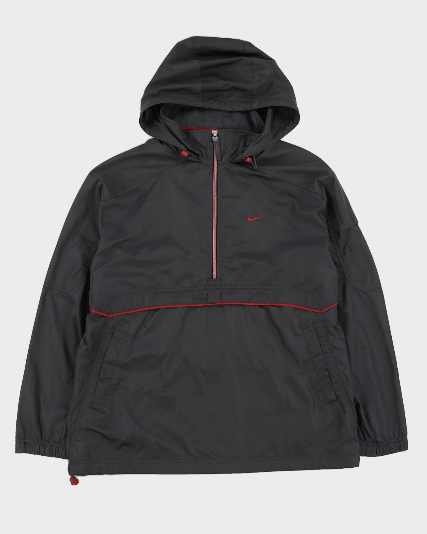 00s Y2K Nike Grey Track Jacket With Embroidery On The Back - M