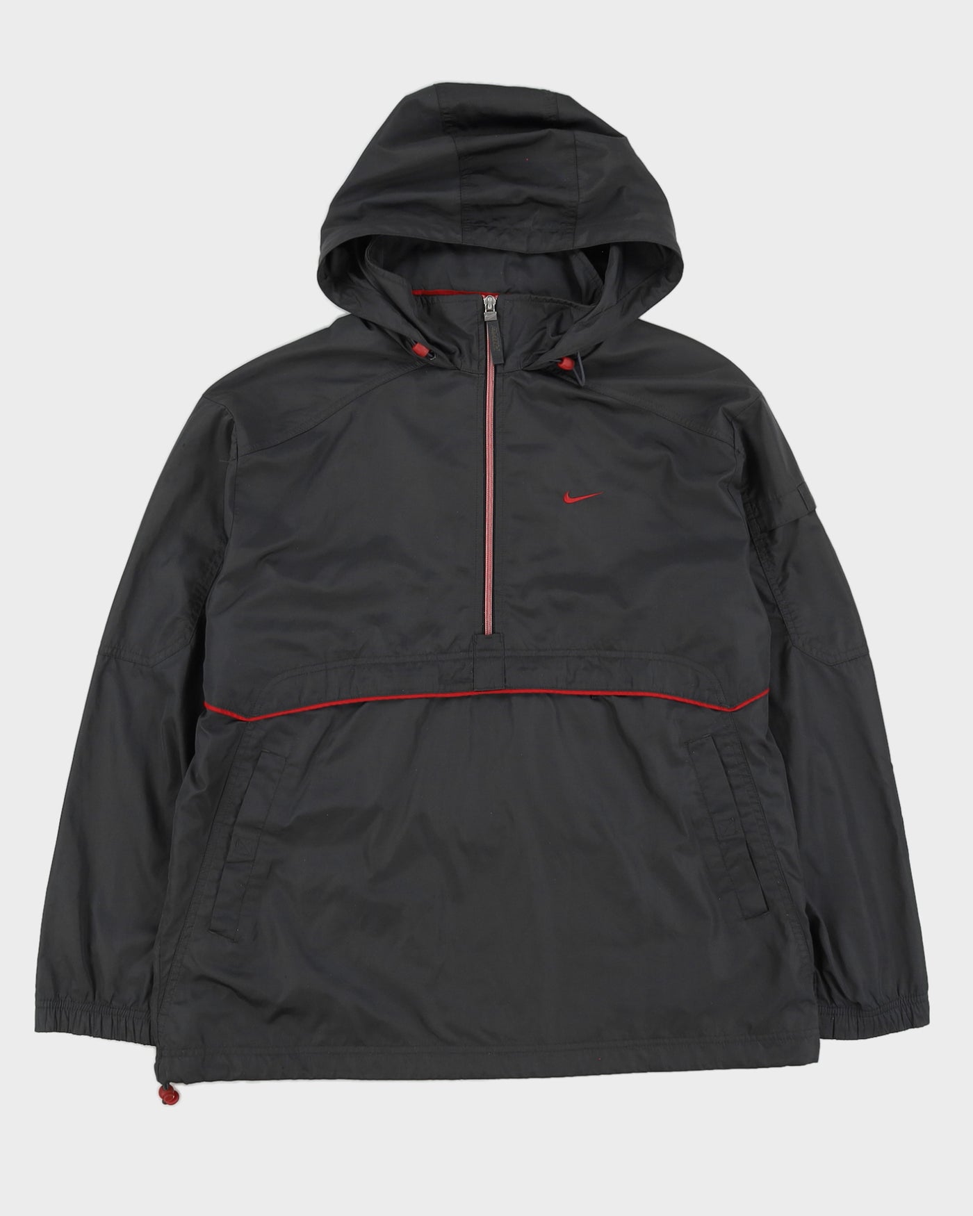 00s Y2K Nike Grey Track Jacket With Embroidery On The Back - M