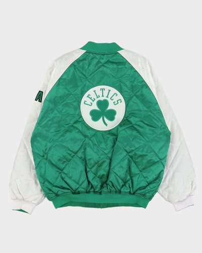 00s Y2K NBA USG Boston Celtics Green Reversible Quilted Jacket - L