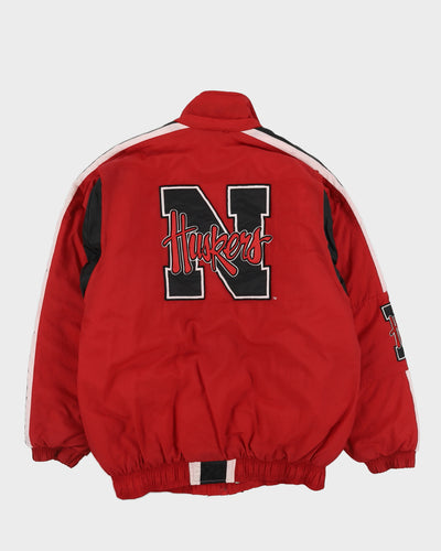 00s Y2K Starters Nebraska CornHuskers Red Jacket - L