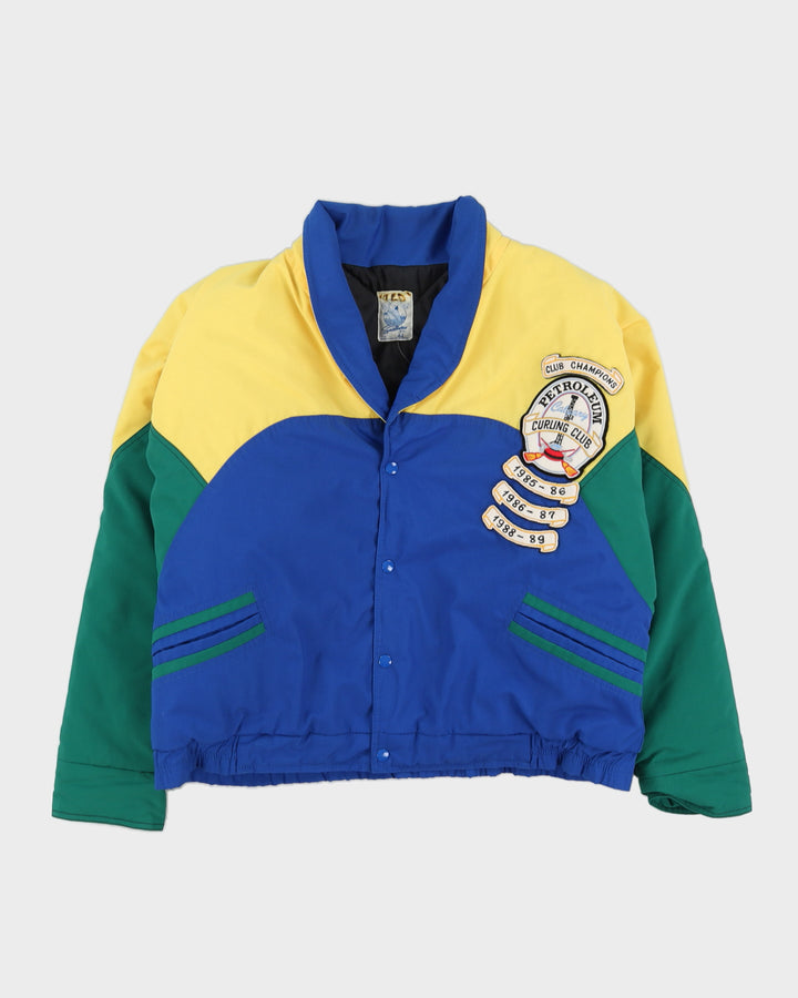 Vintage 80s Petroleum Curling Club Bomber Jacket - L
