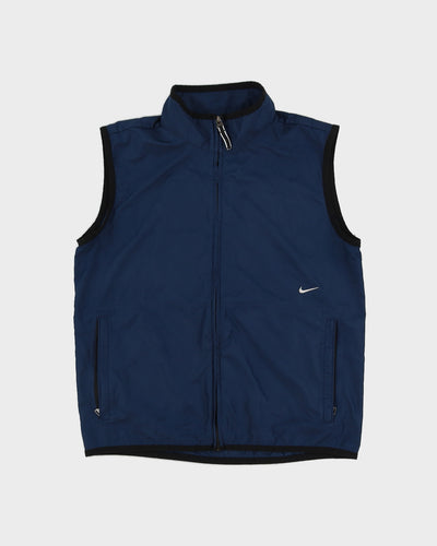 00s Y2K Nike Blue Gilet - M
