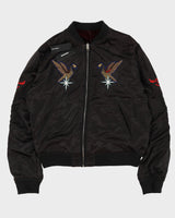 Diesel Black Bomber Reversible Jacket With Embroidery - M