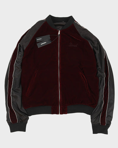 Diesel Black Bomber Reversible Jacket With Embroidery - M