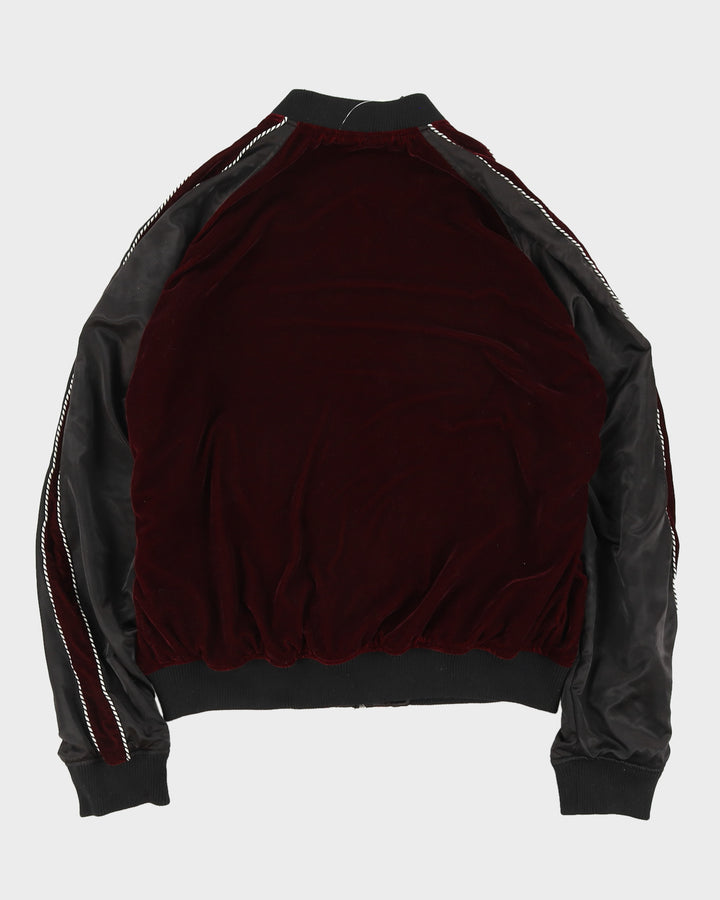 Diesel Black Bomber Reversible Jacket With Embroidery - M