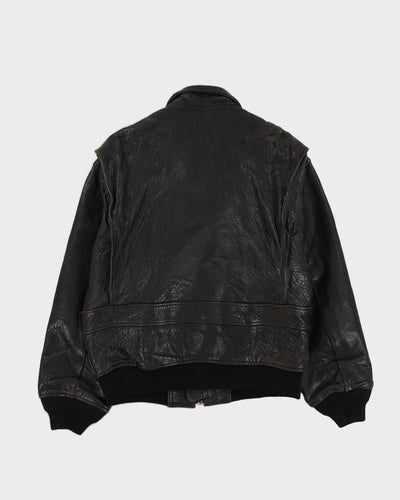 Vintage 90s Avirex Black Leather Jacket - L